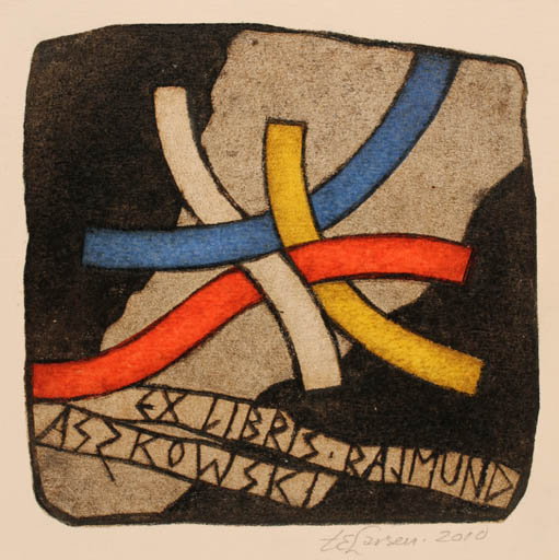 Exlibris by Torill  Elisabeth Larsen from Norway for Rajmund Aszkowski - Abstract 