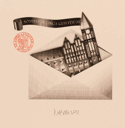 Exlibris by Krzysztof Marek Bak from Poland for ? ? - Architecture 