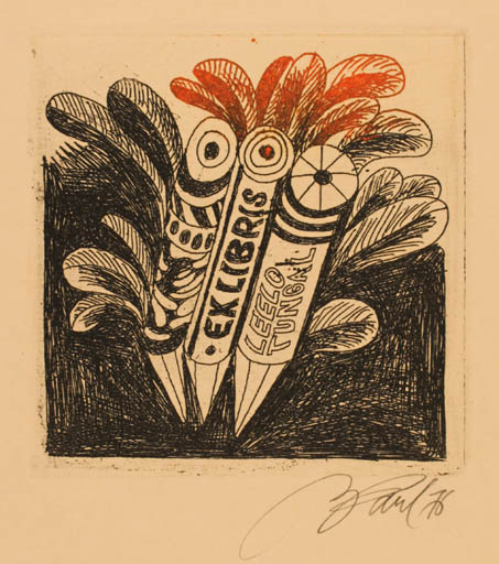 Exlibris by Illimar Paul from Estonia for Leelo Tungal - 