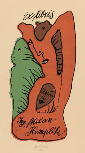 Exlibris by Jaroslav Horanek from Czech Republic for Ing. Milan Humplik - Abstract 