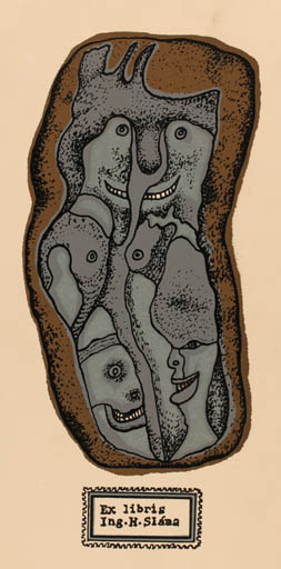 Exlibris by Jaroslav Horanek from Czech Republic for Ing. H. Sláma - Abstract 
