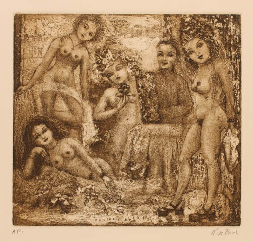 Exlibris by Patricia Nik-Dad from France for ? ? - Romance 
