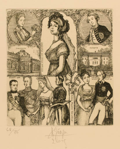 Exlibris by Harry Jürgens from Germany for Anke Polenz - Regent/royalty 