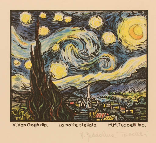Exlibris by Maria Maddalena Tuccelli from Italy for ? ? - Cosmos Scenery/Landscape 