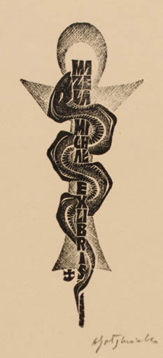 Exlibris by Antoni Golebniak from Poland for ? ? - Medicine 