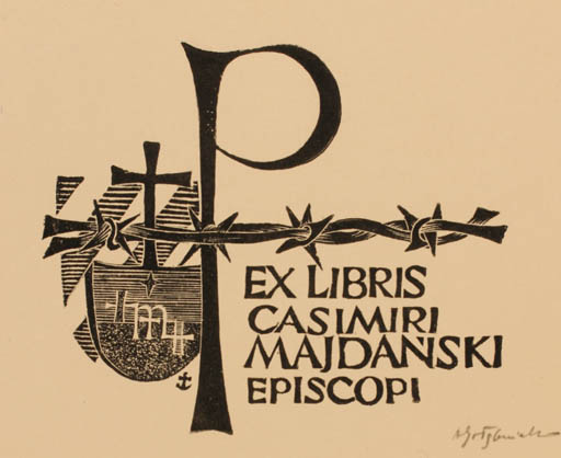 Exlibris by Antoni Golebniak from Poland for Casimiri Majdanski - Text/Writing 