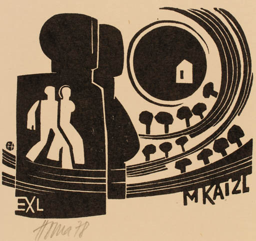 Exlibris by Miroslav Houra from Czechoslovakia for Mirko Kaizl - 