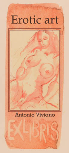Exlibris by Antonino Viviano from Denmark for Antonino Viviano - Erotica Ex Erotica Woman Nude 