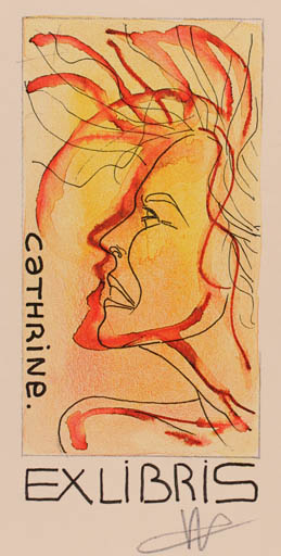 Exlibris by Antonino Viviano from Denmark for ? Cathrine - Abstract 
