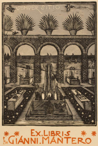 Exlibris by Bruno da Osimo from Italy for Gianni Mantero - Architecture Death 