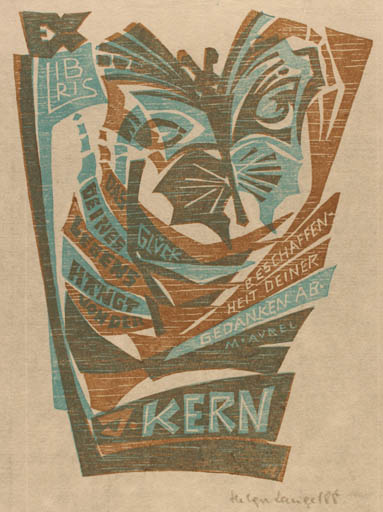 Exlibris by Helga Lange from Germany for Isolde Kern - 