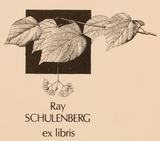 Exlibris by Vytautas O. Virkau from USA for Ray Schulenberg - Flora 