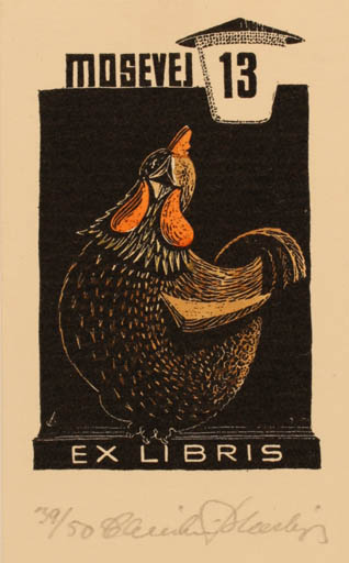 Exlibris by Christian Blæsbjerg from Denmark for Fam. Maishauge - Bird 