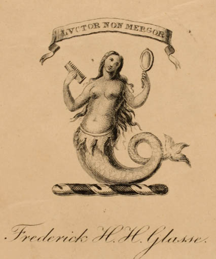 Exlibris by ? ? from Unknown for Frederick H.H. Glasse - Mermaid 