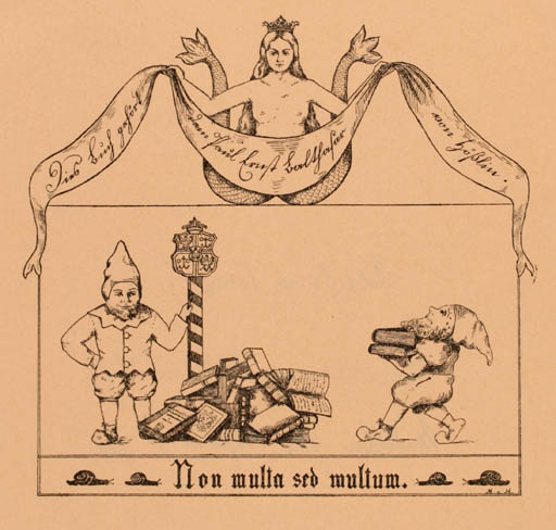 Exlibris by Melitta von Hösslin from Germany for ? ? - Mermaid 