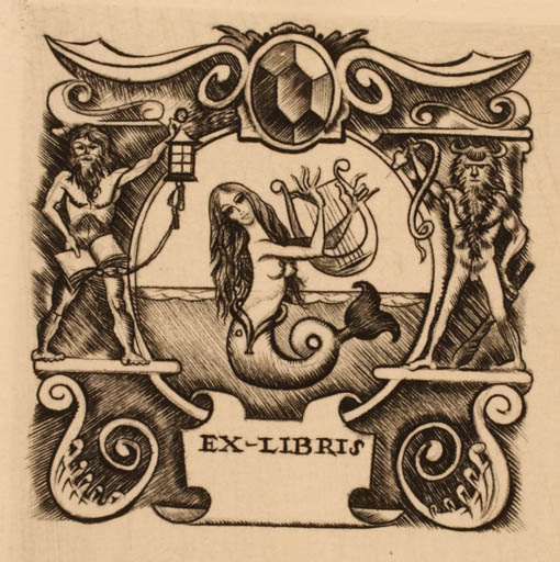 Exlibris by Michel Jamar from France for ? ? - Mermaid 