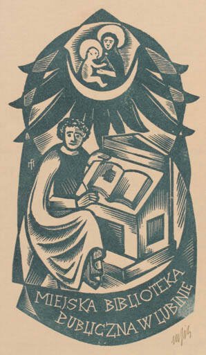 Exlibris by Dr. Otakar Marik from Czechoslovakia for ? Miejska Biblioteka Publiczna W Lubinie - Religion 