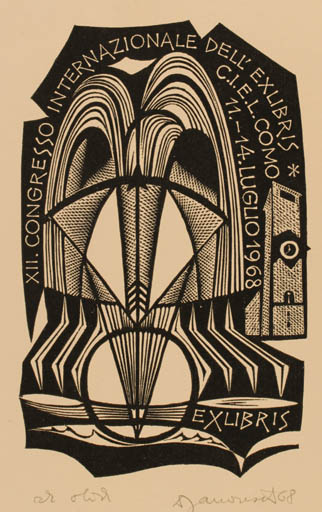 Exlibris by Dusan Janousek from Czechoslovakia for ? ? - Abstract Exlibris Congress 