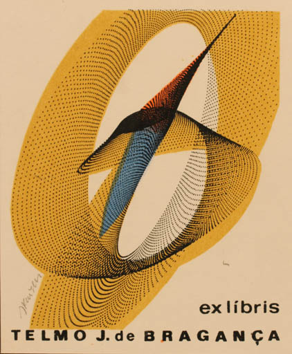 Exlibris by Jaroslav Kaiser from Czechoslovakia for Telmo Jose de Braganca - Abstract 