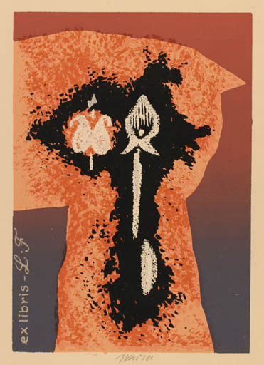 Exlibris by Jaroslav Kaiser from Czechoslovakia for ? L.F. - Abstract 