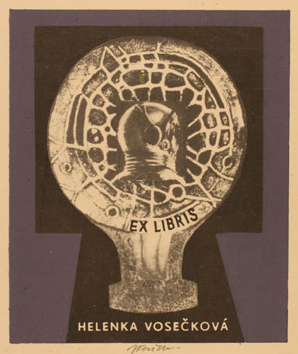 Exlibris by Jaroslav Kaiser from Czechoslovakia for Helenka Vosecková - Technology 