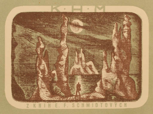 Exlibris by Jaroslav Lukavsky from Czech Republic for F Schmidtovyck - Scenery/Landscape 
