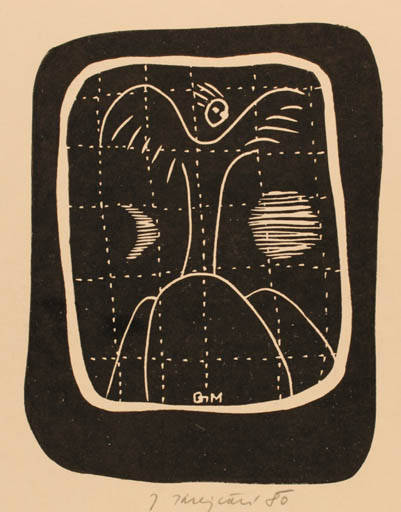 Exlibris by Jana Krejcova from Czechoslovakia for ? ? - Abstract 