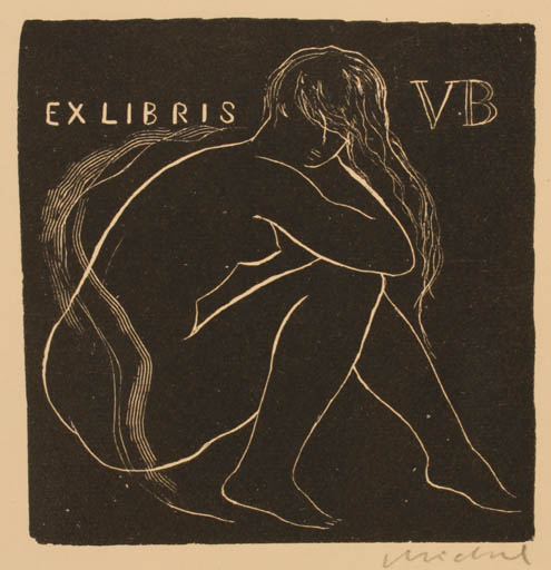 Exlibris by Rastislav Michal from Czech Republic for ? V.B. - Woman Nude 