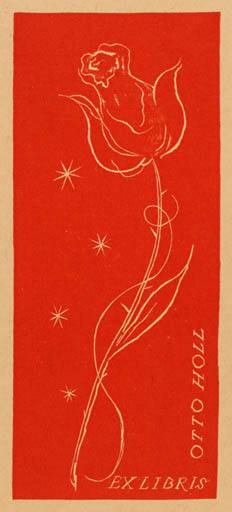 Exlibris by Rastislav Michal from Czech Republic for Otto Holl - Flower Flora 