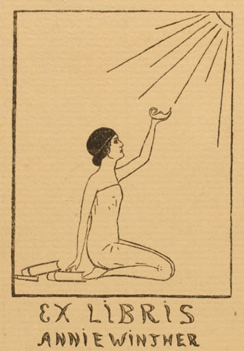 Exlibris by ? ? from Denmark for Annie Winther - Book Woman Sun 