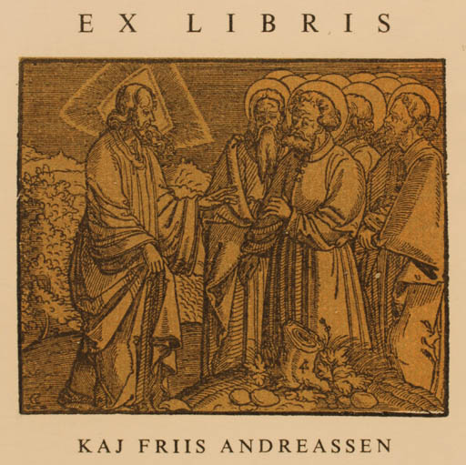 Exlibris by ? ? from Denmark for K.E. Friis Andreassen - Religion 