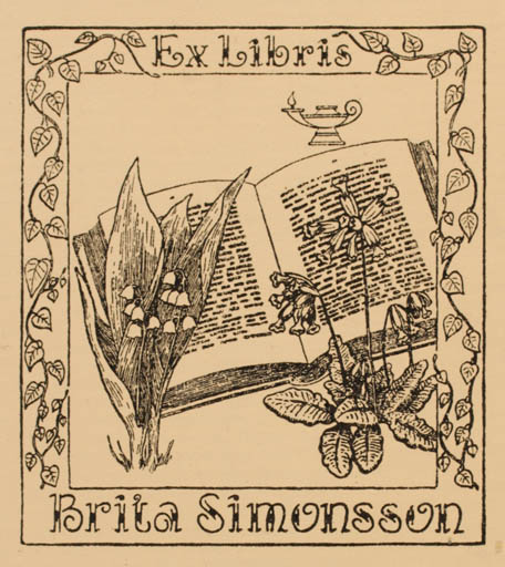Exlibris by ? ? from Sweden for Brita Simonsson - Flower Book 