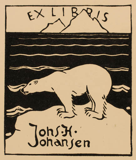 Exlibris by Jørgen Jensen from Denmark for Johs. H. Johansen - Fauna 