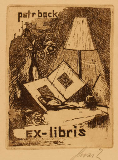 Exlibris by Jaroslav Susik from Czechoslovakia for Petr Beck - Book Interior 