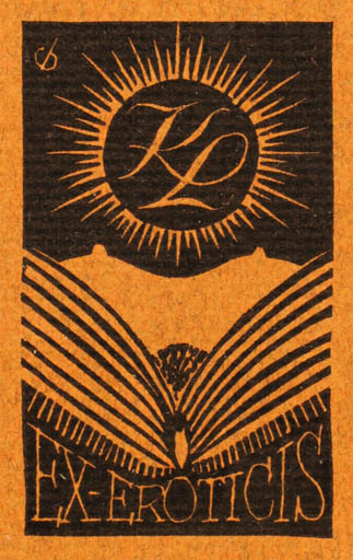Exlibris by Christian Blæsbjerg from Denmark for Keld Larsen - Ex Erotica 