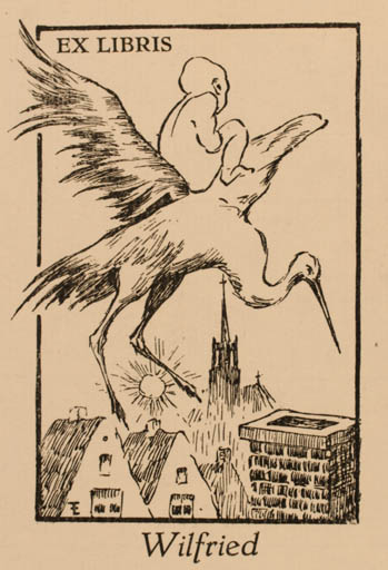 Exlibris by Felix Eyskens from Belgium for ? Wilfried - Bird 