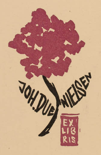 Exlibris by Zbigniew Dolatowski from Poland for Johan Due Nielsen - Flower Flora 