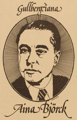 Exlibris by Clarence Bergquist from Sweden for Aina Björck - Portrait 
