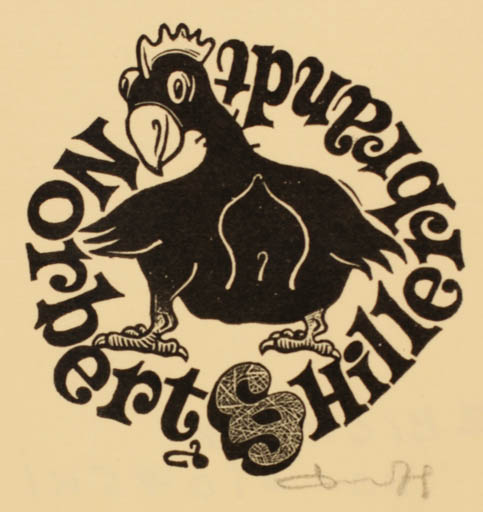Exlibris by Zbigniew Dolatowski from Poland for Dr. Norbert Hillerbrandt - Fauna Bird 