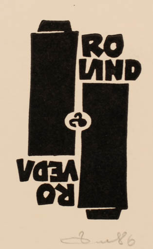 Exlibris by Zbigniew Dolatowski from Poland for Roland Roveda - Text/Writing 
