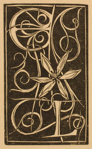 Exlibris by Hans Schulze from Germany for ? ? - Flower Ornament 