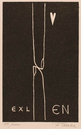 Exlibris by Frantisek Peterka from Czechoslovakia for Eva Navratilova - 