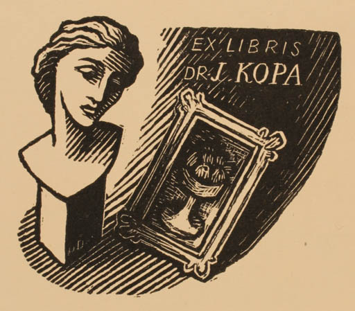 Exlibris by Petr Dillinger from Czechoslovakia for Dr. J Kopa - Art 