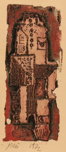 Exlibris by Vincas Kisarauskas from Lithuania for Marytes Cepauskienes - Abstract 