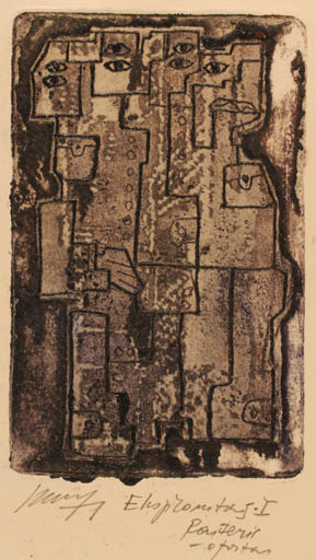 Exlibris by Vincas Kisarauskas from Lithuania for Vincas Kisarauskas - Abstract 