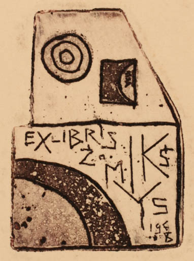 Exlibris by Vincas Kisarauskas from Lithuania for ? Zm Ks Ys. - Abstract 