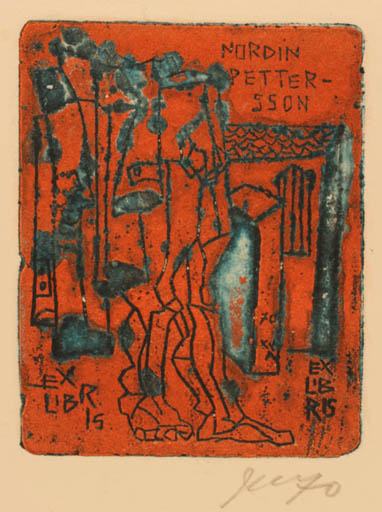 Exlibris by Vincas Kisarauskas from Lithuania for Nordin Petterson - Abstract 