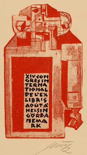 Exlibris by Vincas Kisarauskas from Lithuania for ? ? - Abstract Exlibris Congress 
