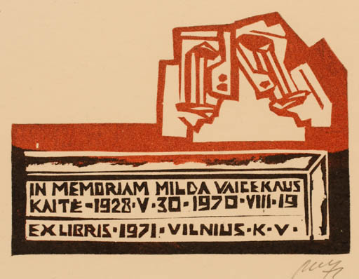 Exlibris by Vincas Kisarauskas from Lithuania for Milda Vaicekaus - Abstract 