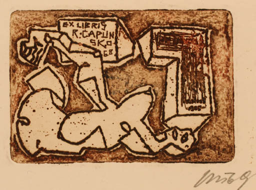 Exlibris by Vincas Kisarauskas from Lithuania for R Caplinsko - Abstract 